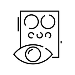 Eye checking line icon, concept sign, outline vector illustration, linear symbol.