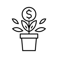 Economic growth line icon, concept sign, outline vector illustration, linear symbol.