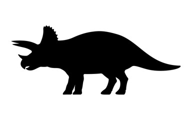 Vector triceratops silhouette - obrazy, fototapety, plakaty
