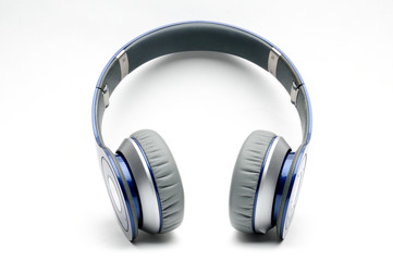 Fototapeta na wymiar Modern headphones for listening to sound and music on a white background