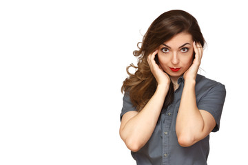 Fototapeta premium A young woman with beautiful lush hair