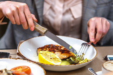 Eating in a restaurant