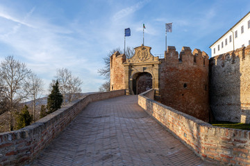 Obraz premium Castle of Siklos on a sunny winter day.
