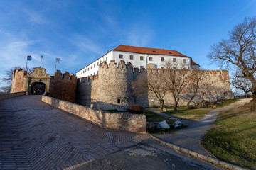 Fototapeta na wymiar Castle of Siklos on a sunny winter day.