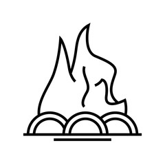 Firewood line icon, concept sign, outline vector illustration, linear symbol.
