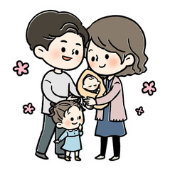Obraz premium 家族 赤ちゃん イラスト