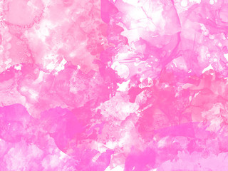 Abstract painting of watercolor in pink, art background