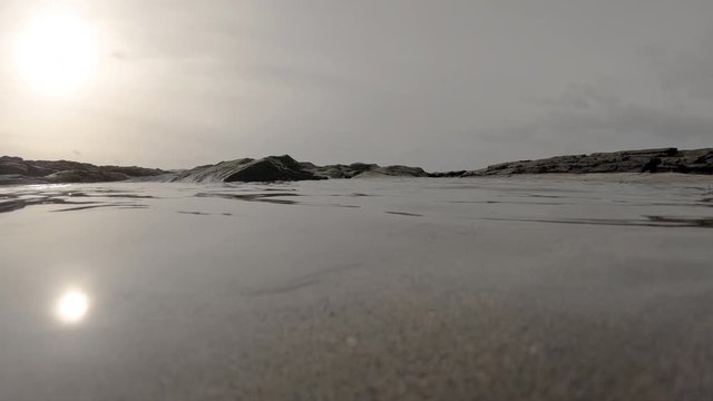 Close to the surface of the Donegal West Coast on the wild Atlantic way in Ireland