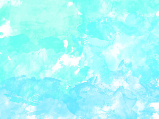 Abstract painting of watercolor in sea blue, art background