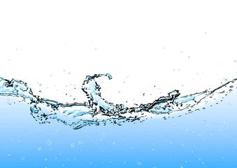 流動的な波と抽象的な水しぶきのクローズアップ