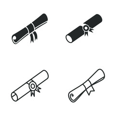 diploma icon template color editable. diploma symbol vector sign isolated on white background illustration for graphic and web design.