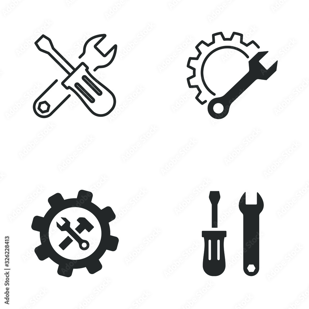 Poster service tool icon template color editable. mechanical symbol vector sign isolated on white backgroun