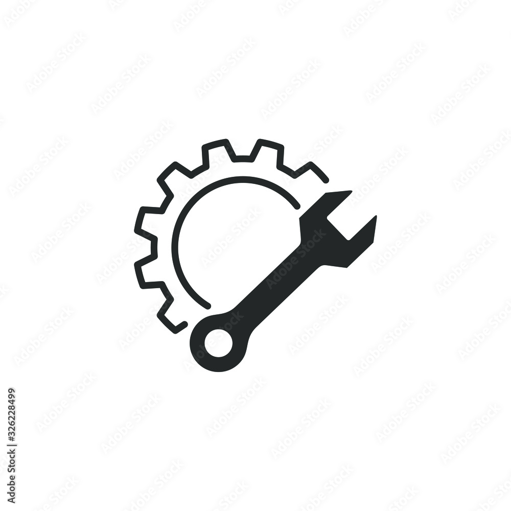 Poster service tool icon template color editable. mechanical symbol vector sign isolated on white backgroun