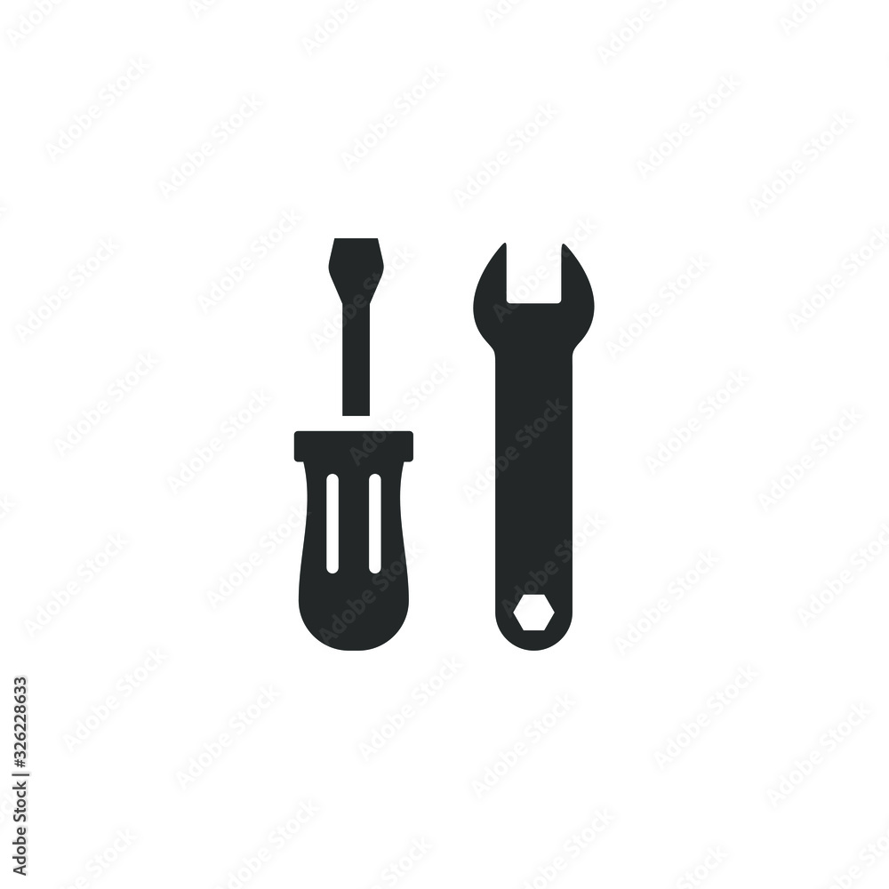 Poster service tool icon template color editable. mechanical symbol vector sign isolated on white backgroun