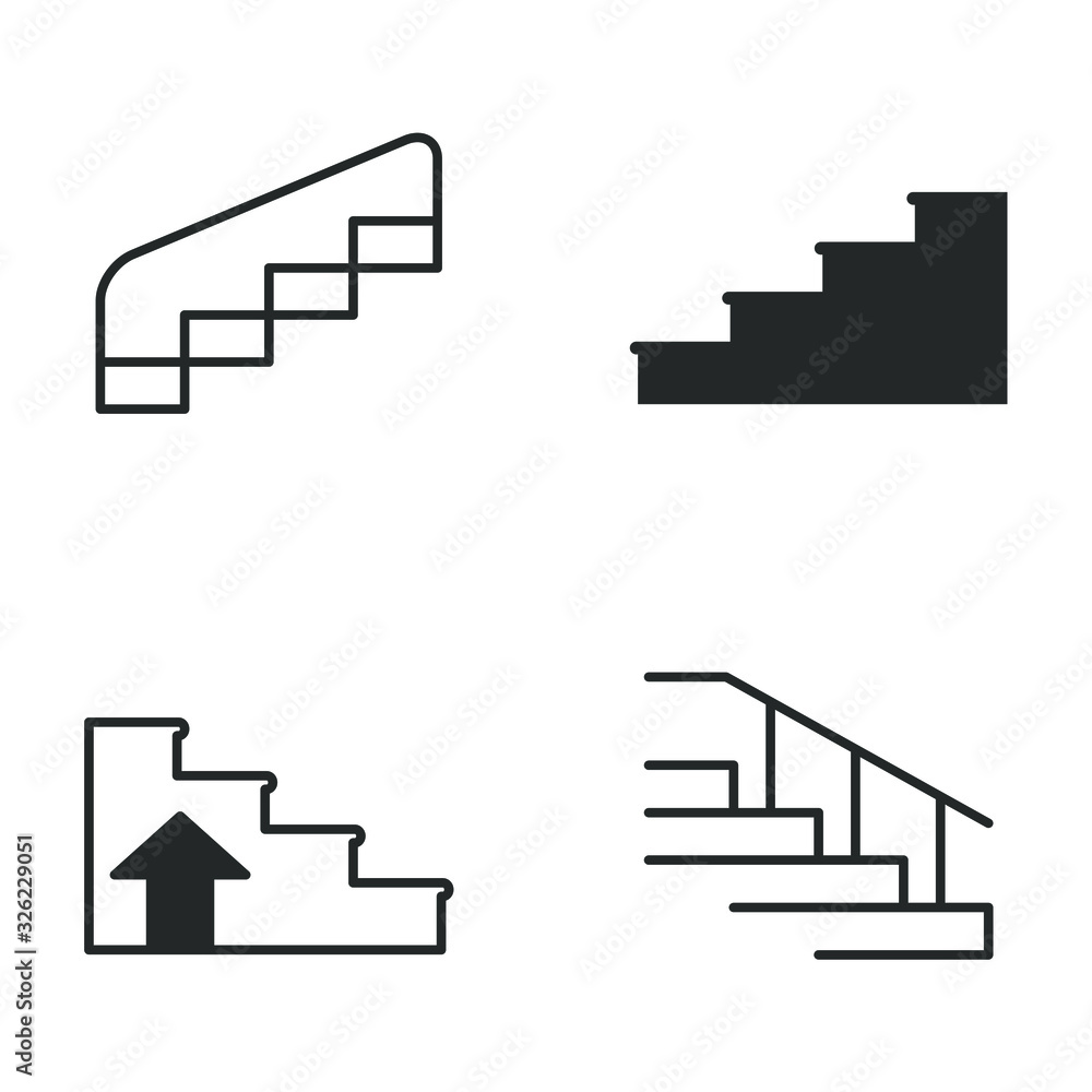 Fototapete Stairs Icon vector sign isolated for graphic and web design. Stairs symbol template color editable on white background.