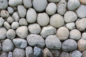 Cobblestone rock wall