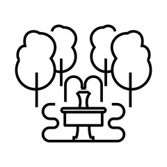 Fountain design line icon, concept sign, outline vector illustration, linear symbol.