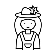 Garden worker line icon, concept sign, outline vector illustration, linear symbol.