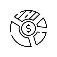 Financial chart line icon, concept sign, outline vector illustration, linear symbol.