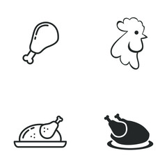 chicken icon template color editable. chicken symbol vector sign isolated on white background illustration for graphic and web design.
