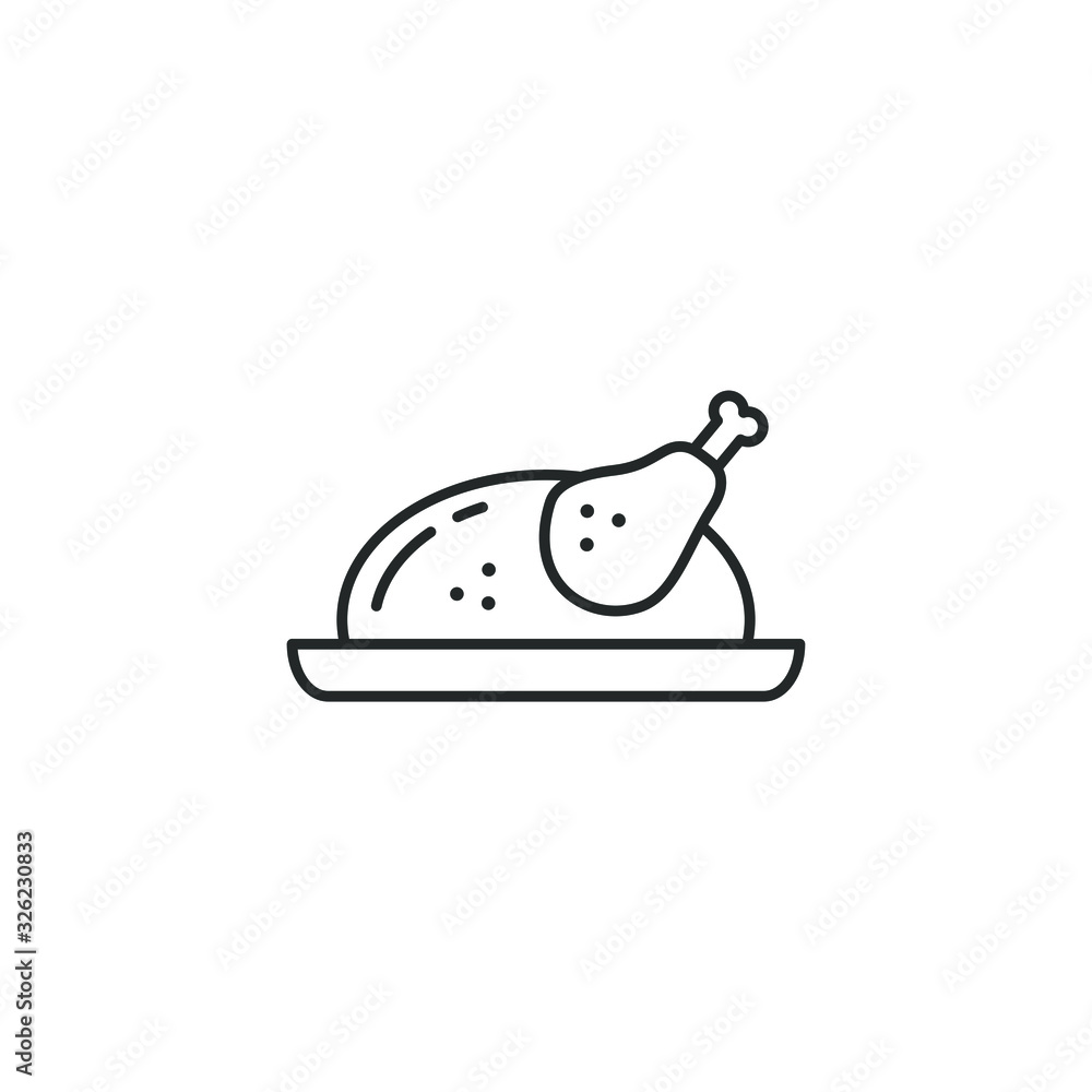 Poster chicken icon template color editable. chicken symbol vector sign isolated on white background illustration for graphic and web design.