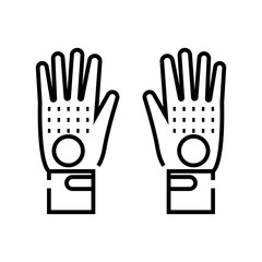 Garden gloves line icon, concept sign, outline vector illustration, linear symbol.