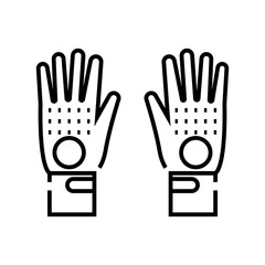 Garden gloves line icon, concept sign, outline vector illustration, linear symbol.