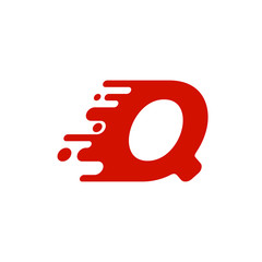 initial letter Q with speed effect