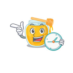 cartoon character in concept honey having clock