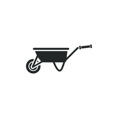 wheelbarrow icon template color editable. Garden wheelbarrow symbol vector sign isolated on white background illustration for graphic and web design.