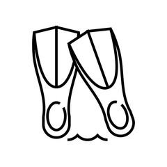 Flippers line icon, concept sign, outline vector illustration, linear symbol.