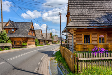 Wooden houses in Chocholow village by Krakow, Poland