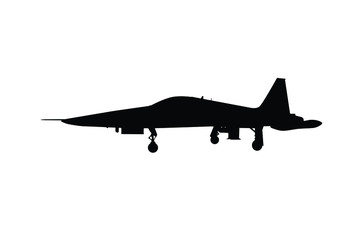 Fototapeta na wymiar Modern military air plane silhouette vector
