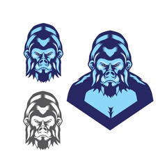Gorilla vector head illustration