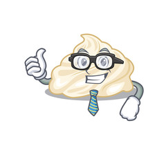 cool and smart Businessman whipped cream wearing glasses