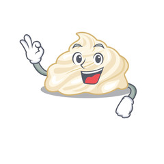 A funny picture of whipped cream making an Okay gesture