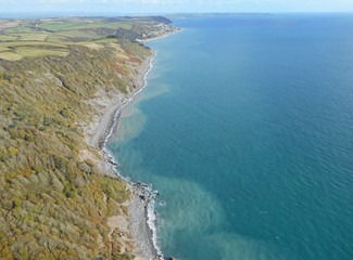 Fototapeta na wymiar paragliding above the South Cornwall Coast