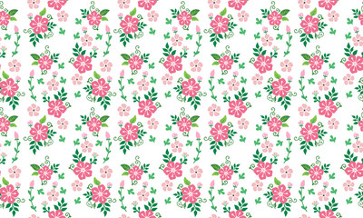 Modern spring flower, with leaf and flower pattern background design.