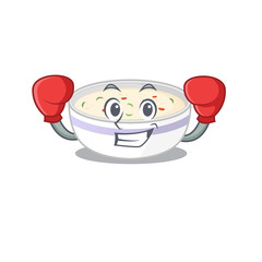 mascot character style of Sporty Boxing steamed egg