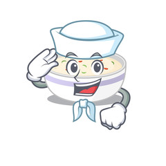 Steamed egg cartoon concept Sailor wearing hat