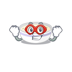 A cartoon concept of steamed egg performed as a Super hero