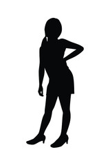 Sexy girl in dress silhouette