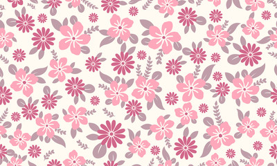 Fototapeta na wymiar Elegant wallpaper for spring, with beautiful leaf and flower pattern background design.