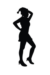 Fototapeta na wymiar Sexy girl in dress silhouette