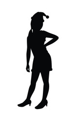 Sexy girl in dress silhouette