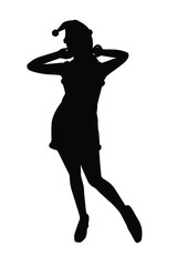 Fototapeta na wymiar Sexy girl in dress silhouette