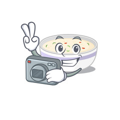 Cool Photographer steamed egg character with a camera