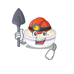 Obraz premium Cool clever Miner steamed egg cartoon character design