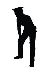 Police man silhouette vector, people