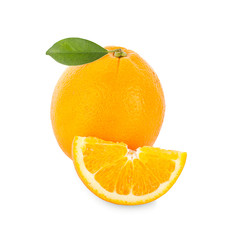 orange fruit slice isolated on white background